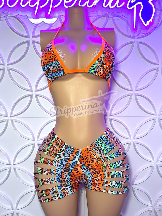 Triangle Ripped Short Set (Safari Baddie)