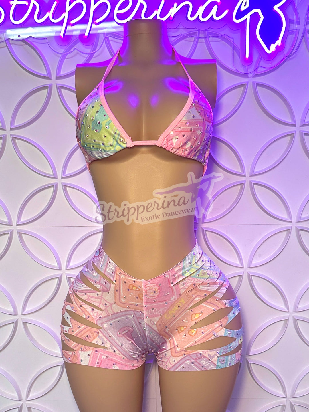 Triangle Ripped Short Set (Witches Book)