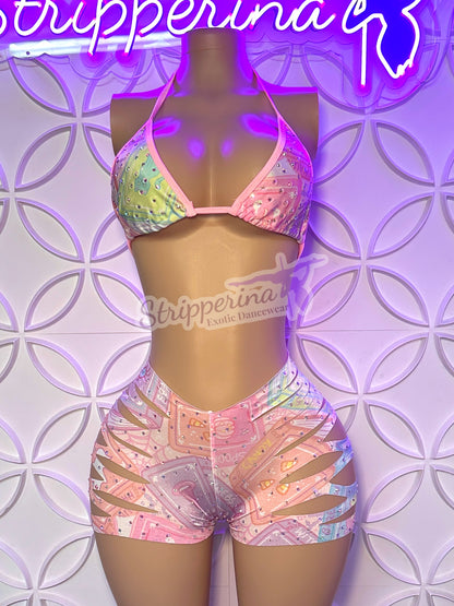 Triangle Ripped Short Set (Witches Book)