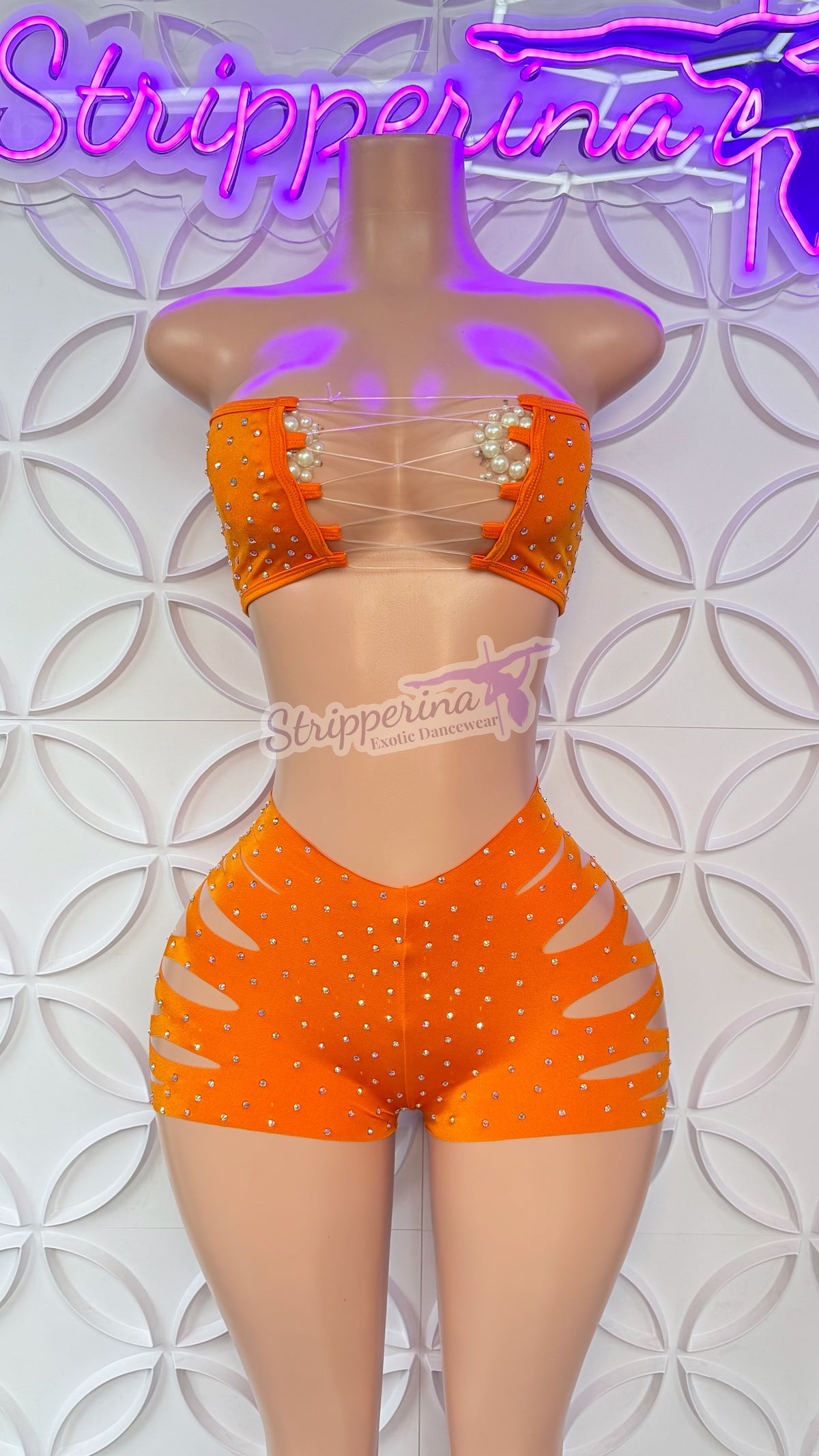Tube Ripped Short Set (Orange)